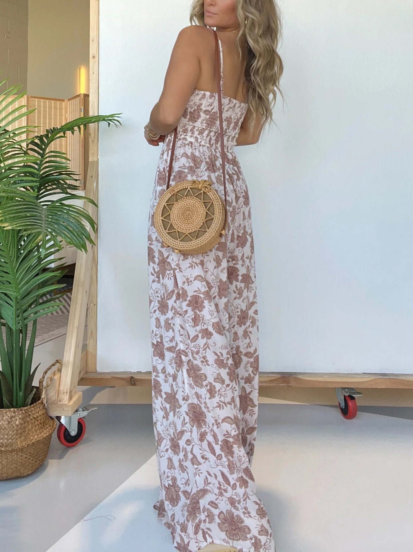 🔥Heißer Verkauf 49 % RABATT🔥2024 New Floral Hosenträger Jumpsuit mit weitem Bein