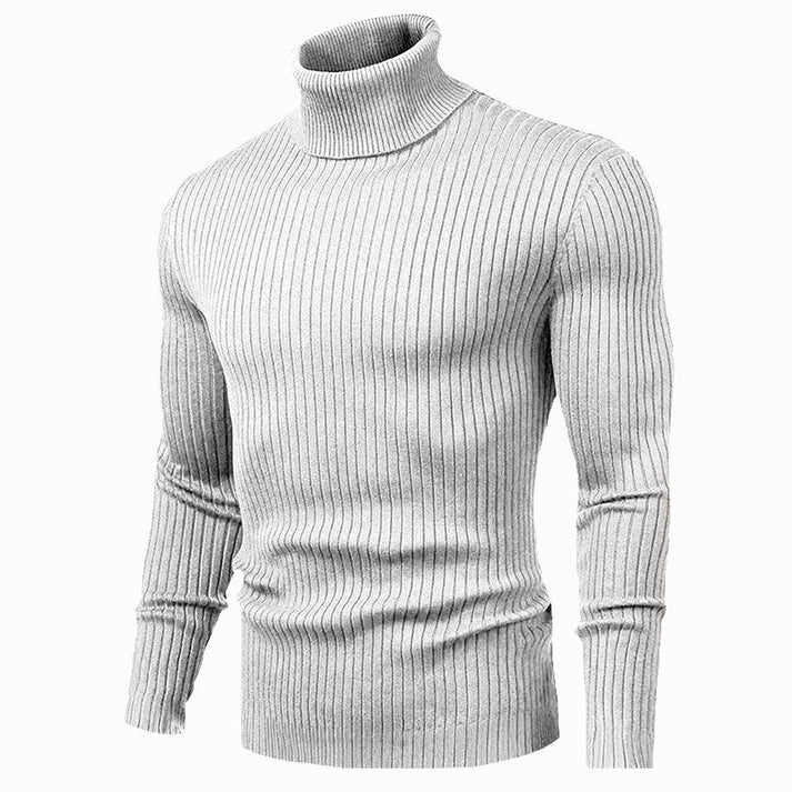 Herren Rollkragenpullover mit schmaler Passform Weiches Strickmuster für Herren