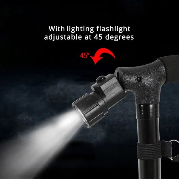 🔥💥Aluminiumlegierung mit LED-Licht, rutschfester Faltstock💥👵