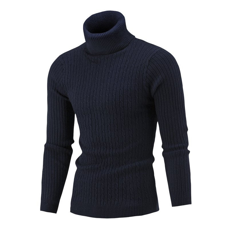 Herren Rollkragenpullover mit schmaler Passform Weiches Strickmuster für Herren