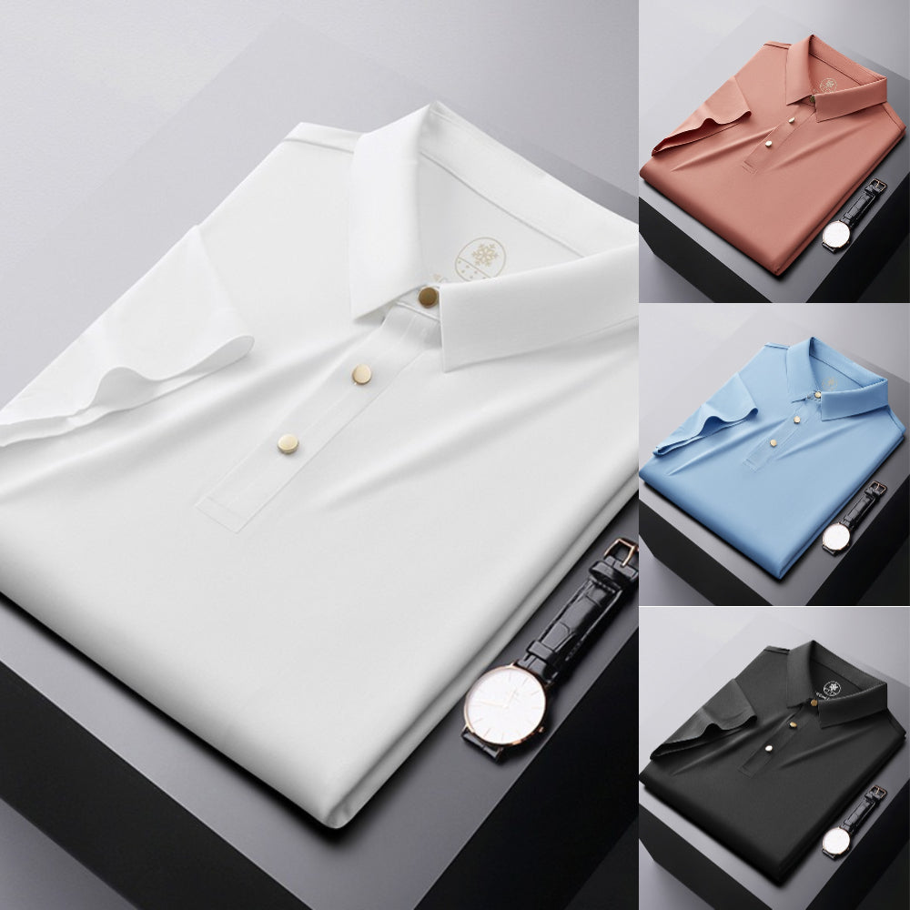Bügelfreies, unifarbenes Poloshirt ohne Markierungen