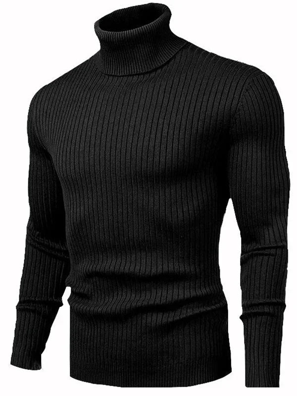 Herren Rollkragenpullover mit schmaler Passform Weiches Strickmuster für Herren