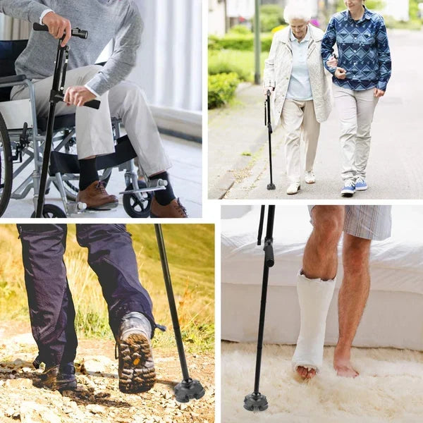 🔥💥Aluminiumlegierung mit LED-Licht, rutschfester Faltstock💥👵