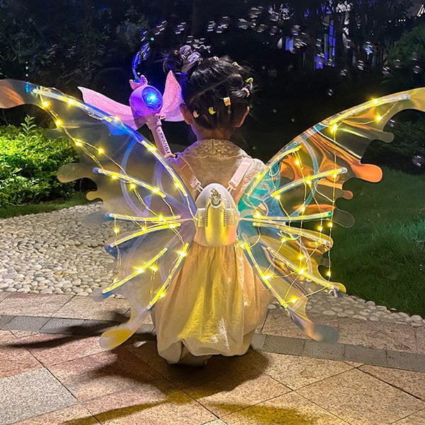 Bestes Geschenk - Wiederaufladbare elektrische Feenflügel mit LED-Leuchten und Musik