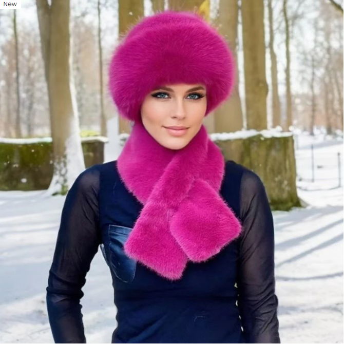 Winterschal Plüschmütze Verdickter Warmer Anzug