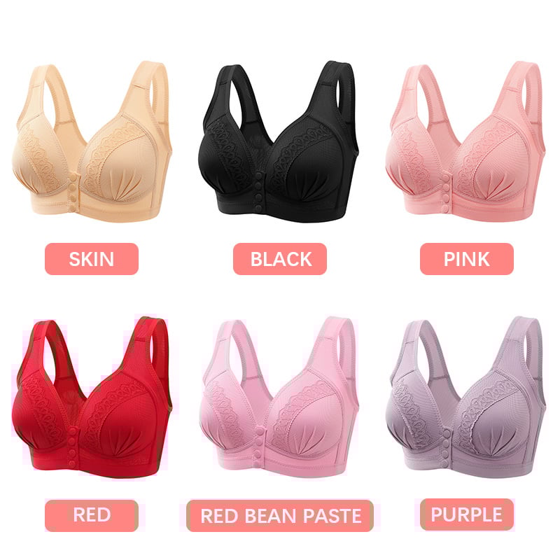 👙Kaufen Sie 1 und erhalten Sie 2 gratis ❤️🔥Atmungsaktiver, hautfreundlicher Baumwoll-BH mit Knopf vorne
