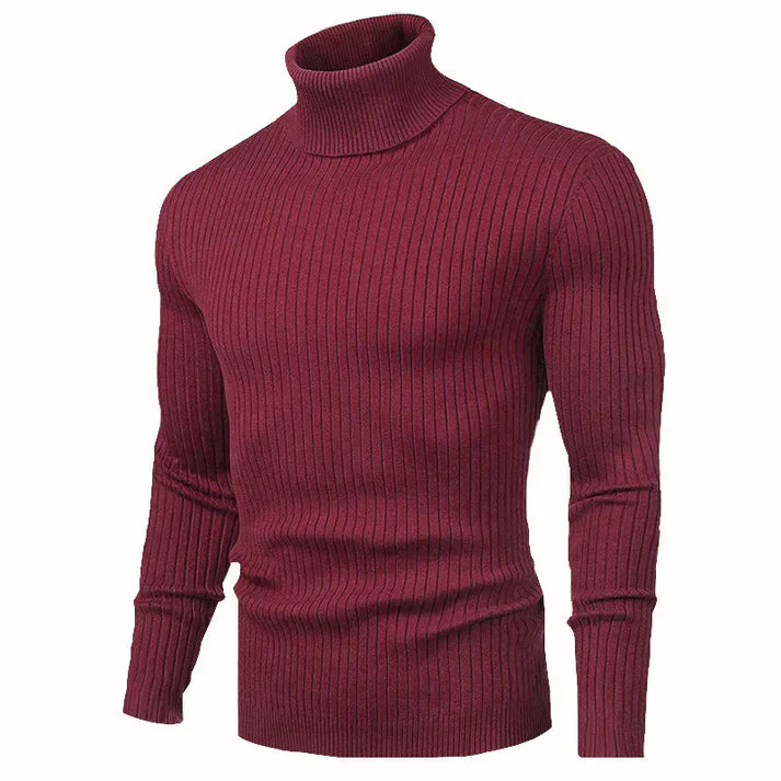 Herren Rollkragenpullover mit schmaler Passform Weiches Strickmuster für Herren