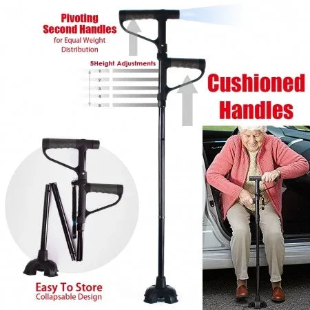 🔥💥Aluminiumlegierung mit LED-Licht, rutschfester Faltstock💥👵