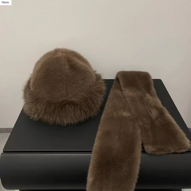 Winterschal Plüschmütze Verdickter Warmer Anzug