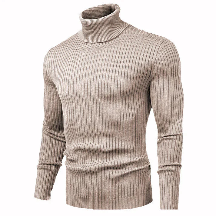 Herren Rollkragenpullover mit schmaler Passform Weiches Strickmuster für Herren