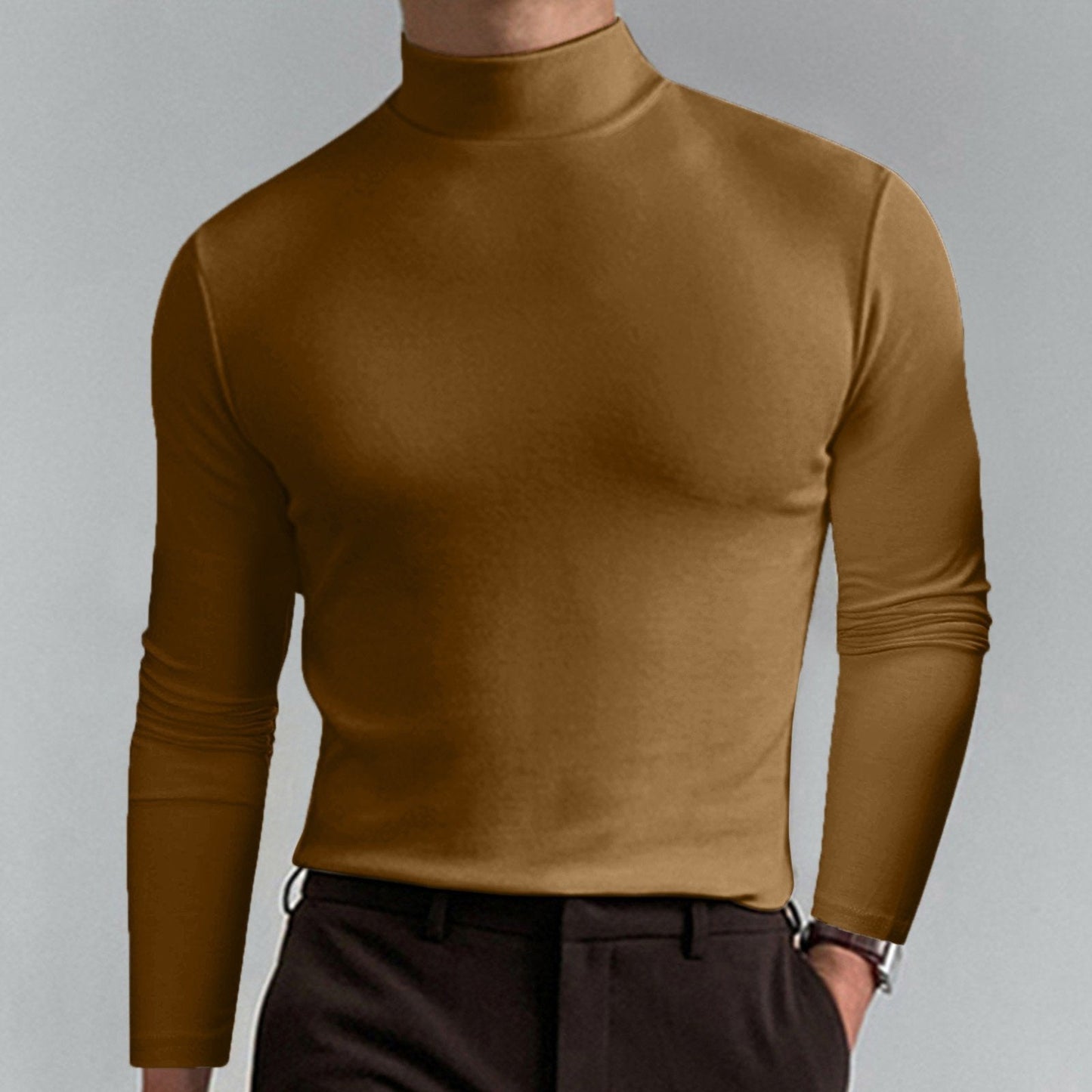 🔥50% Rabatt🔥Slim Fit Langarm-T-Shirt für Herren mit Stehkragen
