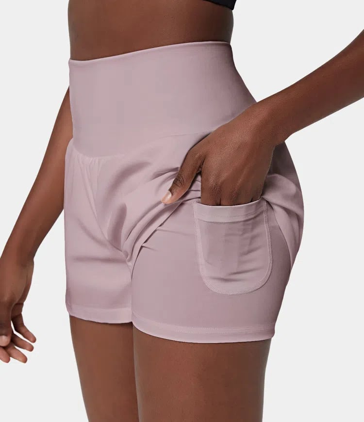 ✨️ 2025 Hot Sale 49% OFF 🥰 2-in-1 Yoga Shorts mit hoher Taille und Seitentaschen