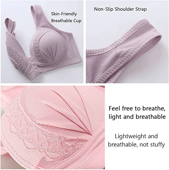 👙Kaufen Sie 1 und erhalten Sie 2 gratis ❤️🔥Atmungsaktiver, hautfreundlicher Baumwoll-BH mit Knopf vorne