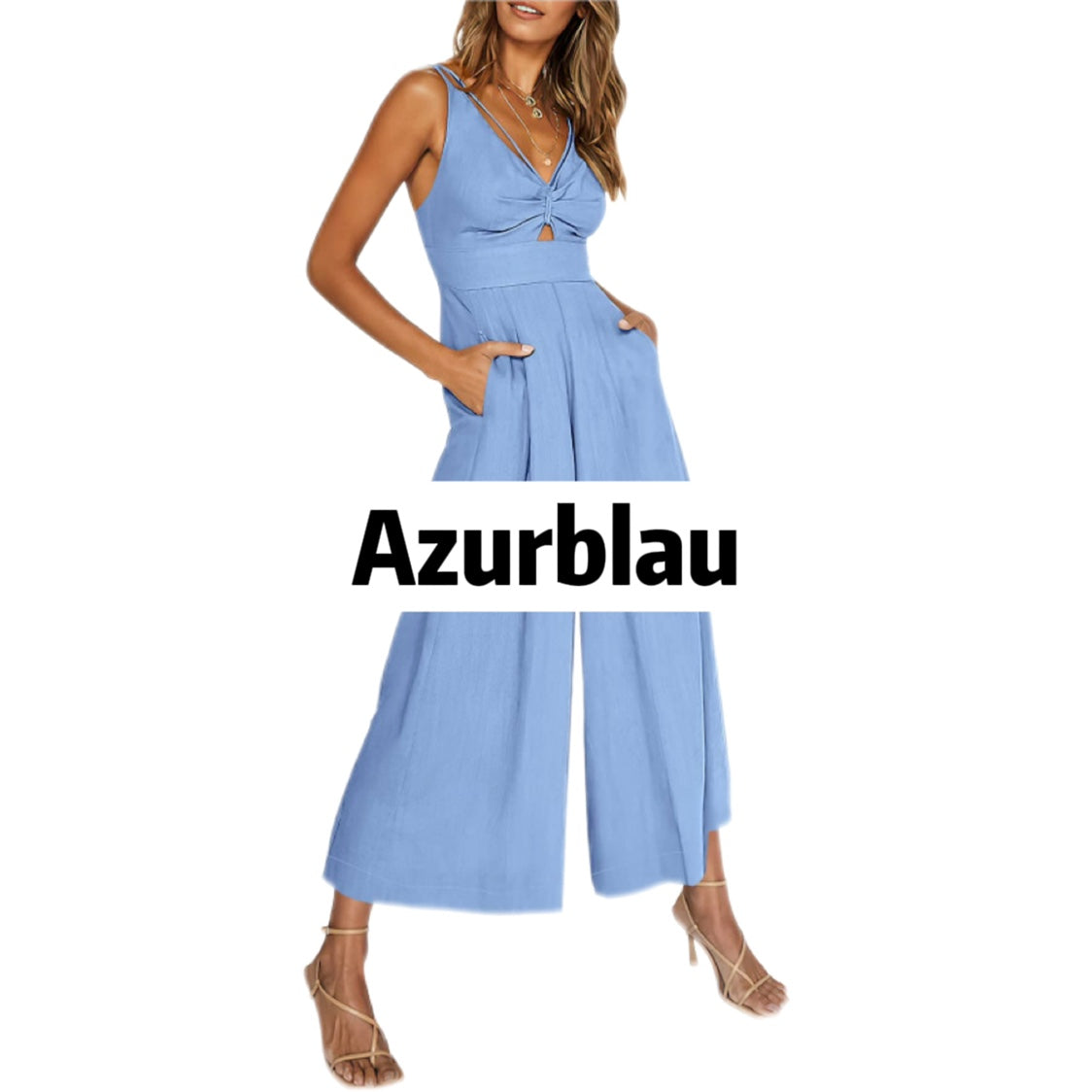 š„2024 Neues Modellš„Jumpsuits mit V-Ausschnitt und Ausschnitt und hoher Taille