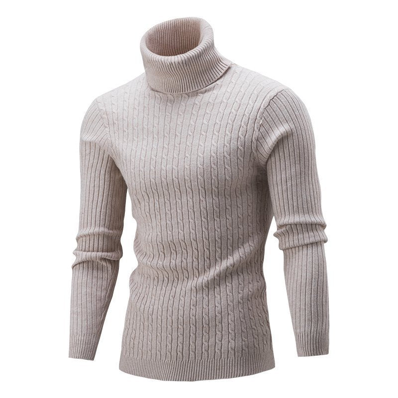 Herren Rollkragenpullover mit schmaler Passform Weiches Strickmuster für Herren