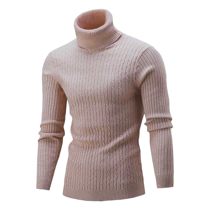 Herren Rollkragenpullover mit schmaler Passform Weiches Strickmuster für Herren