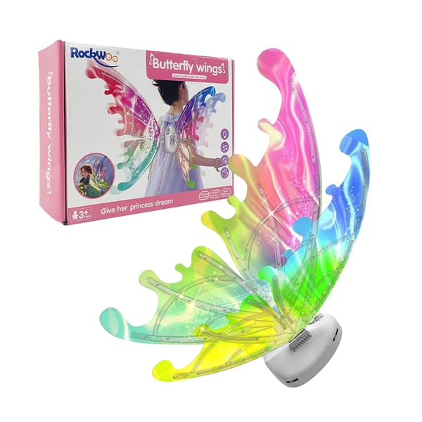 Bestes Geschenk - Wiederaufladbare elektrische Feenflügel mit LED-Leuchten und Musik
