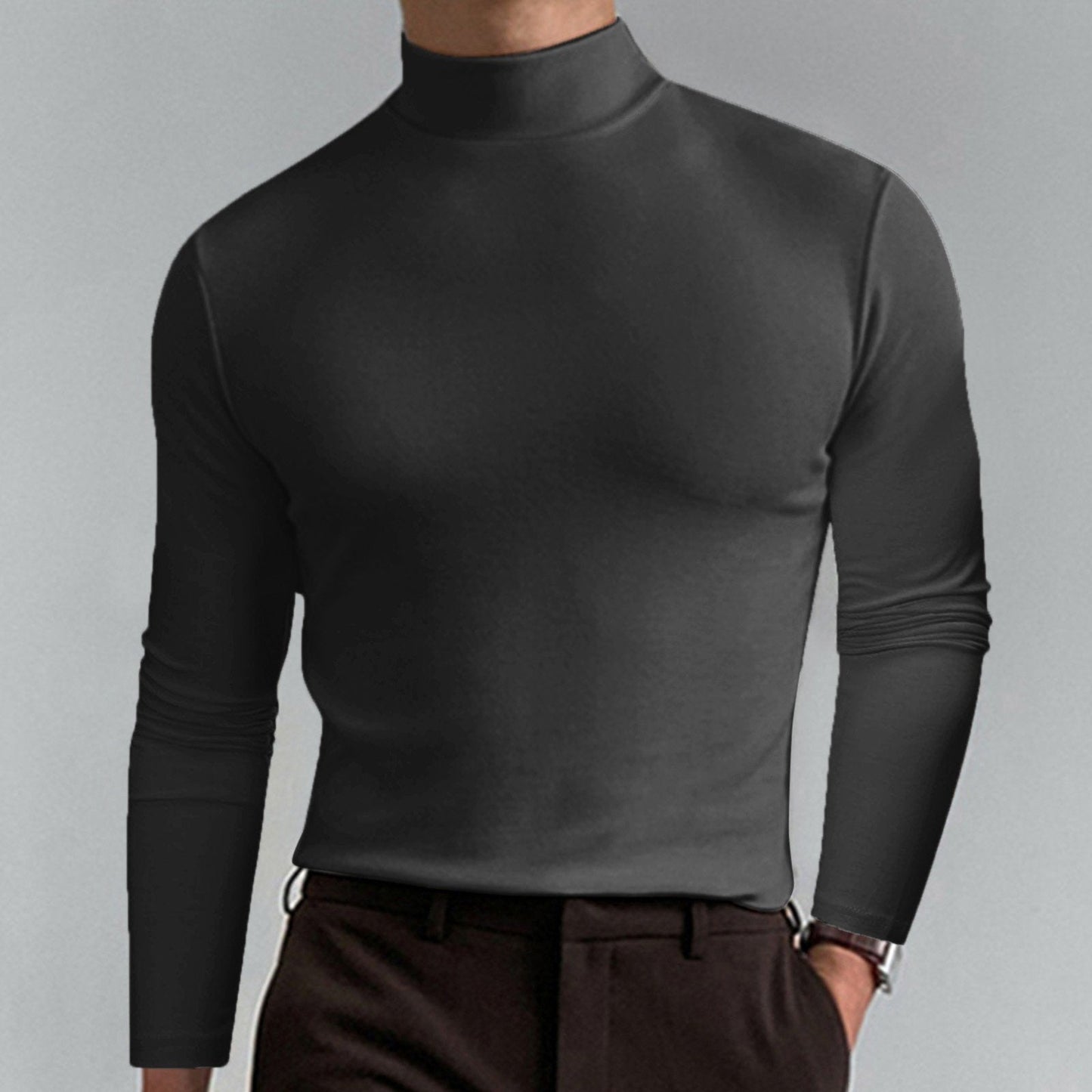 🔥50% Rabatt🔥Slim Fit Langarm-T-Shirt für Herren mit Stehkragen