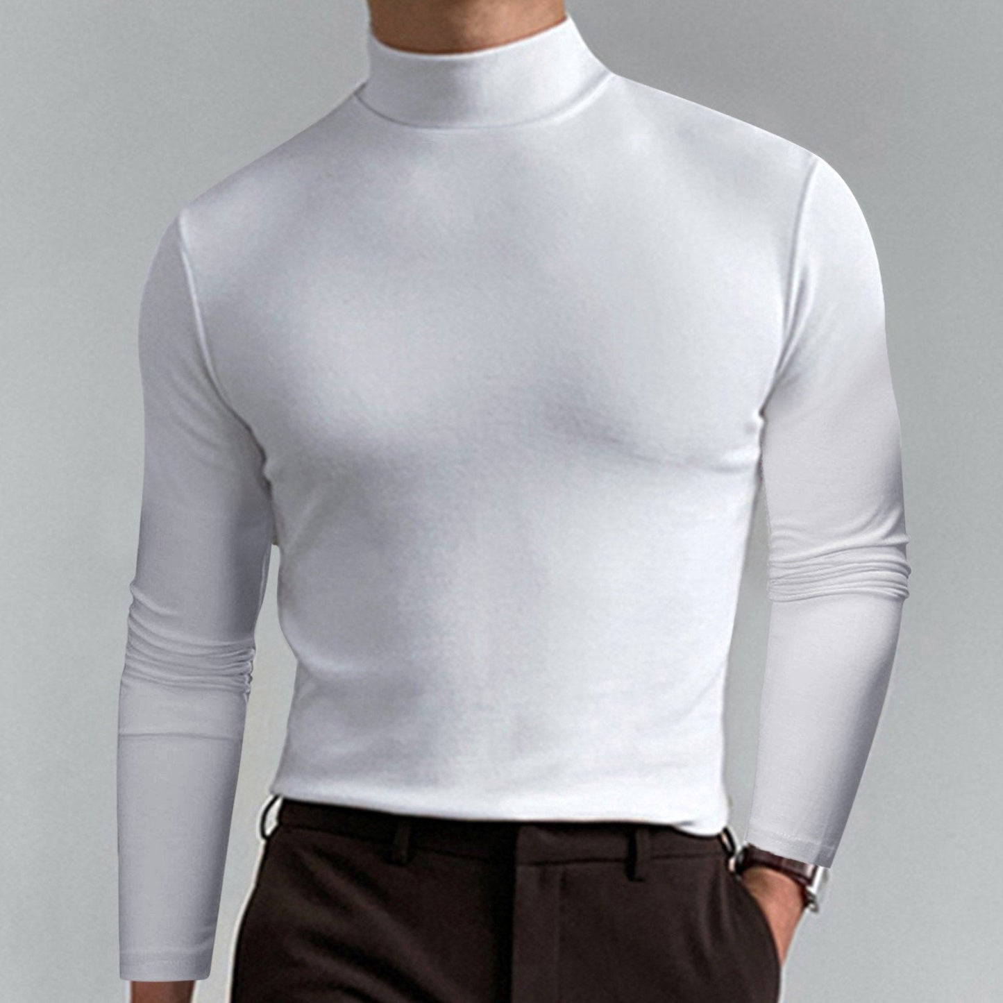 🔥50% Rabatt🔥Slim Fit Langarm-T-Shirt für Herren mit Stehkragen