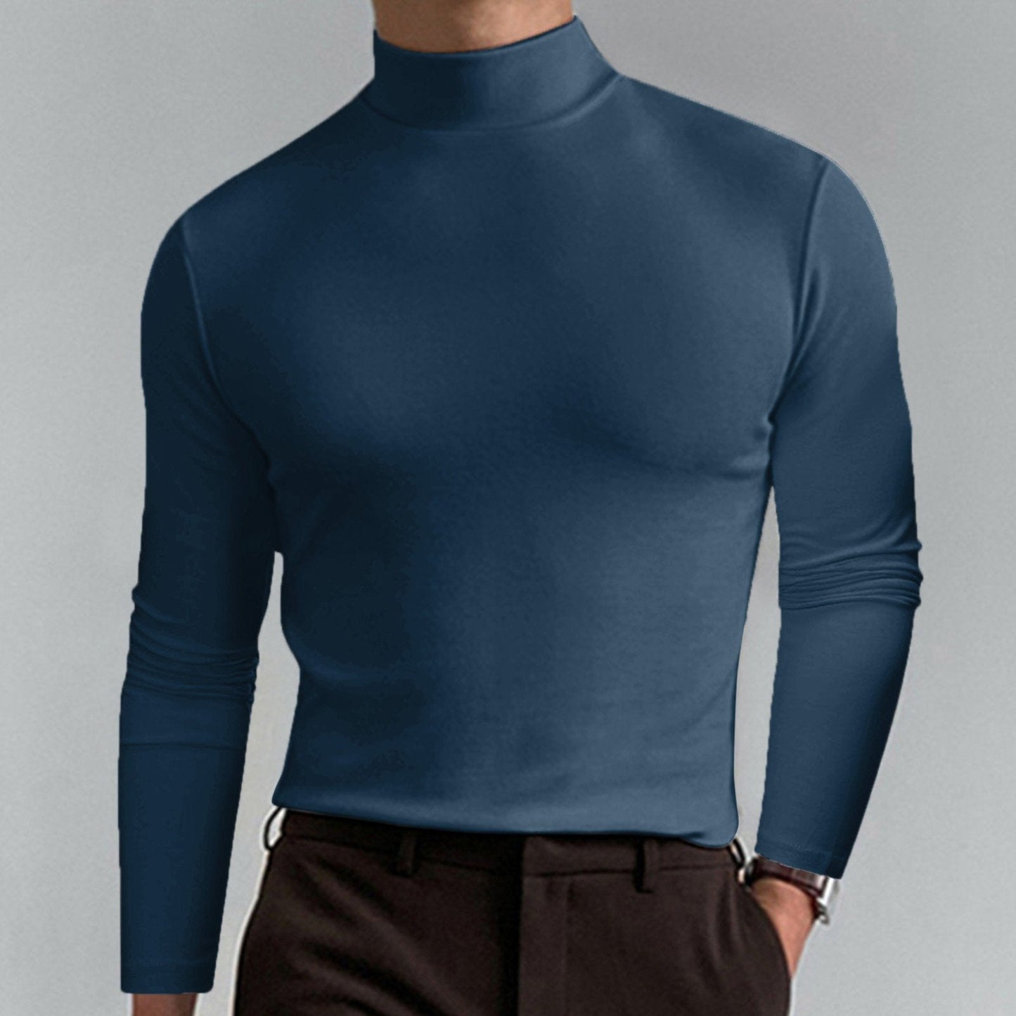 🔥50% Rabatt🔥Slim Fit Langarm-T-Shirt für Herren mit Stehkragen