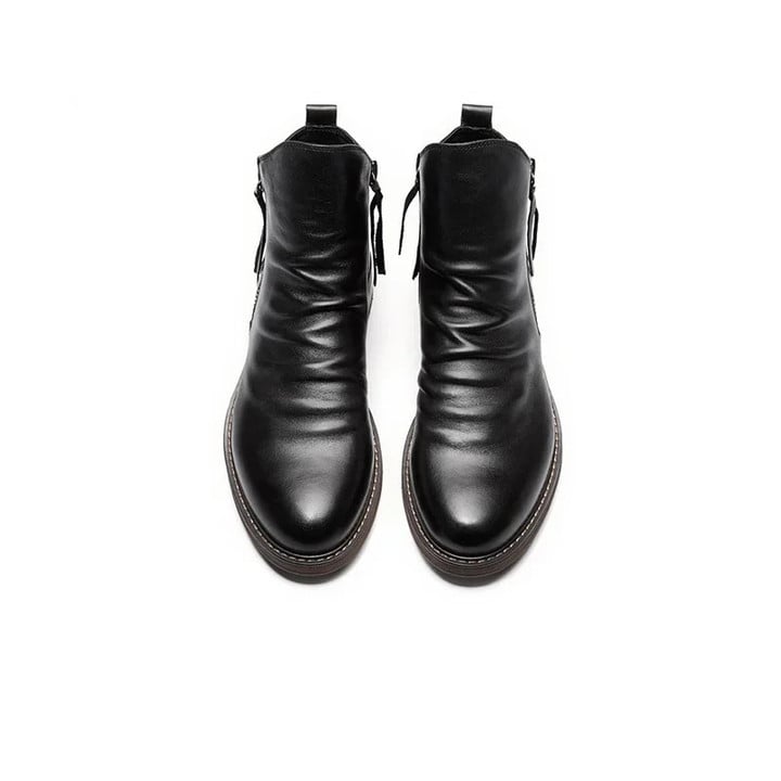 Neu Plissierte Vintage Reißverschluss Chelsea Ritter Stiefel【KOSTENLOSER VERSAND】