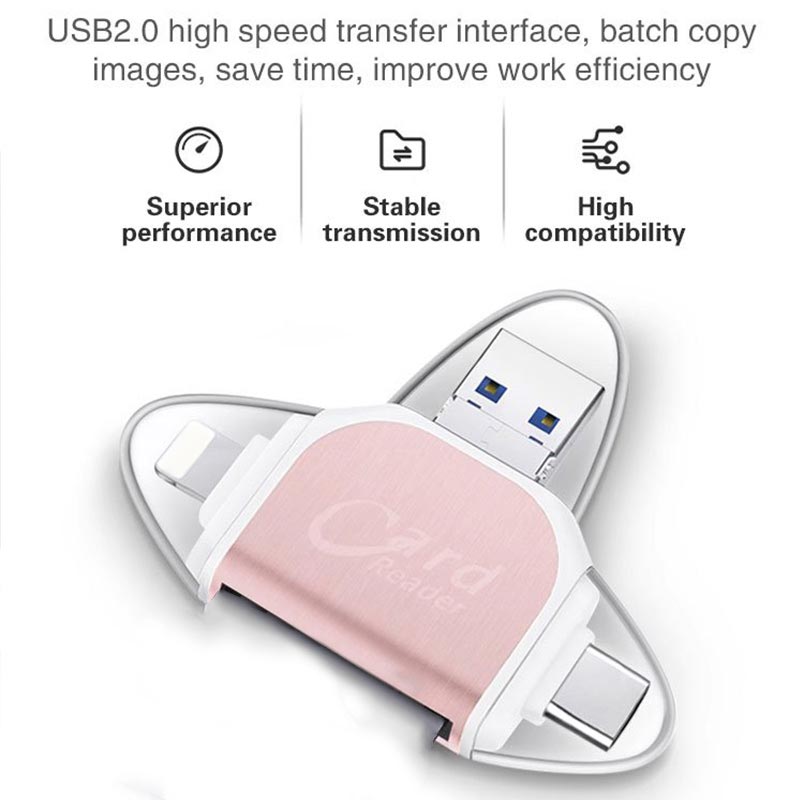 Multi-Port 4 in1 Universal SD TF Kartenleser