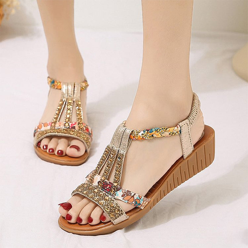 š„ Letzter Tag Promotion 50% OFF - Frauen Neue Sommer Strass Offene Zehe OrthopƤdische Sandalen