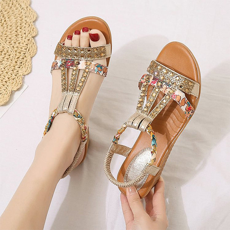 š„ Letzter Tag Promotion 50% OFF - Frauen Neue Sommer Strass Offene Zehe OrthopƤdische Sandalen