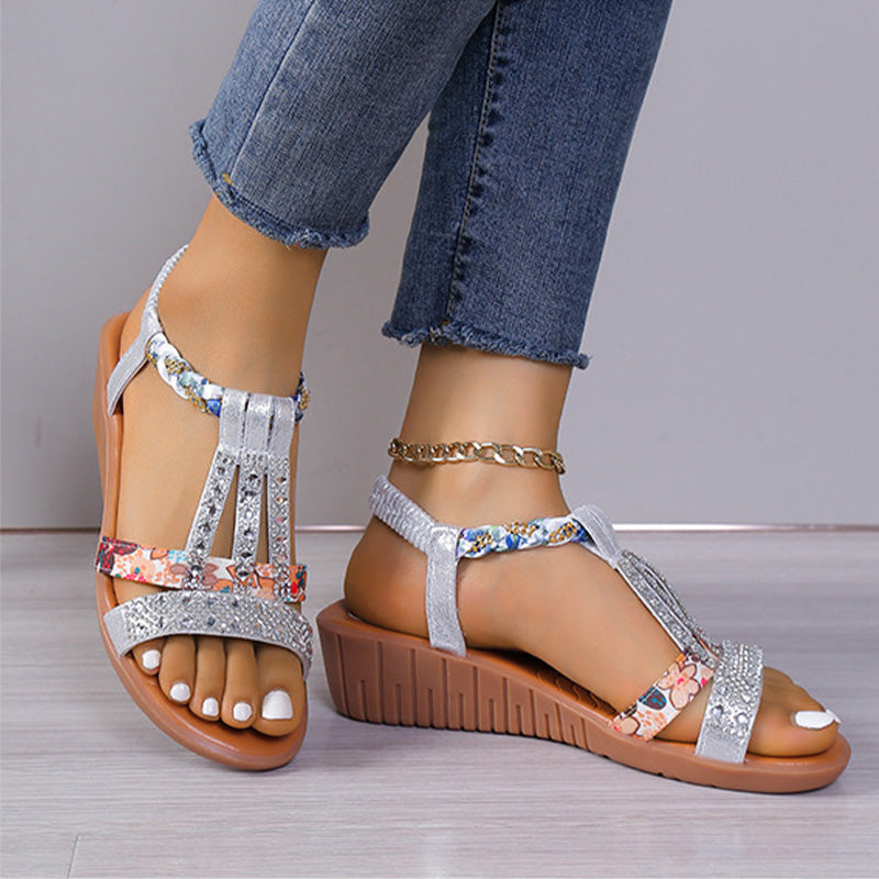 š„ Letzter Tag Promotion 50% OFF - Frauen Neue Sommer Strass Offene Zehe OrthopƤdische Sandalen
