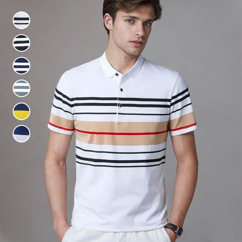 🔥Neu für den Sommer - 10 € Rabatt🔥Modisches atmungsaktives gestreiftes Hemd mit kurzen Ärmeln und Revers für Herren