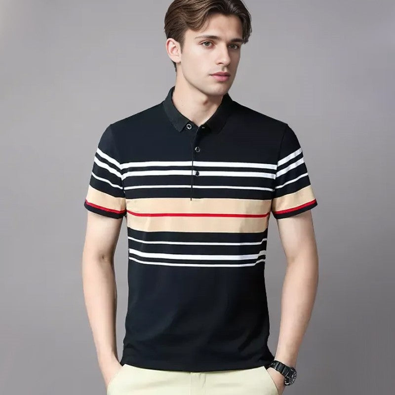 🔥Neu für den Sommer - 10 € Rabatt🔥Modisches atmungsaktives gestreiftes Hemd mit kurzen Ärmeln und Revers für Herren