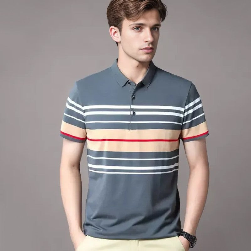 🔥Neu für den Sommer - 10 € Rabatt🔥Modisches atmungsaktives gestreiftes Hemd mit kurzen Ärmeln und Revers für Herren