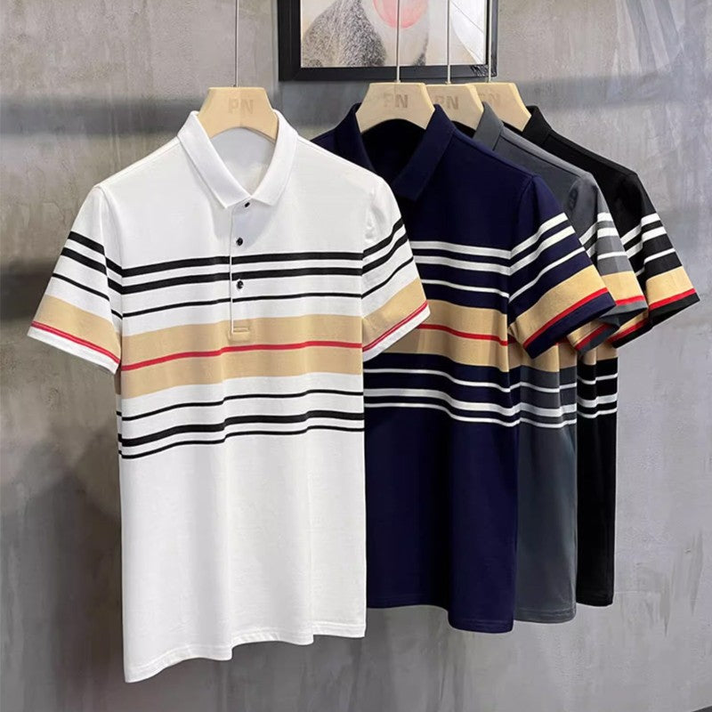 🔥Neu für den Sommer - 10 € Rabatt🔥Modisches atmungsaktives gestreiftes Hemd mit kurzen Ärmeln und Revers für Herren
