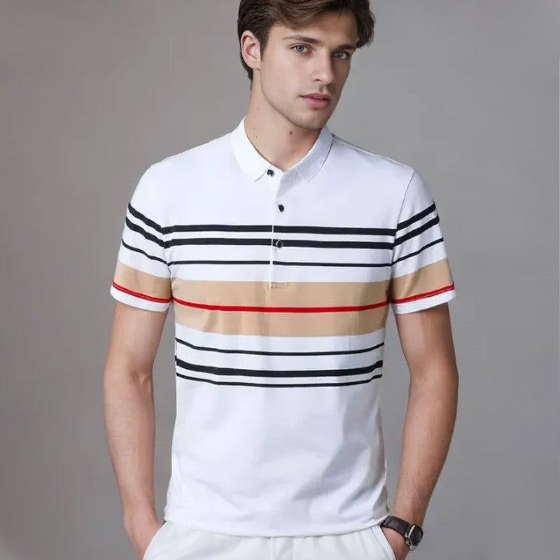 🔥Neu für den Sommer - 10 € Rabatt🔥Modisches atmungsaktives gestreiftes Hemd mit kurzen Ärmeln und Revers für Herren