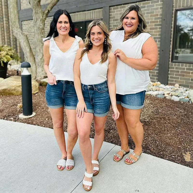 💥Mid-Rise-Jeans-Shorts für Frauen