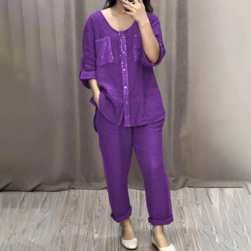 🔥✈️Aktion zum Muttertag - Kostenloser Versand🔥✈️Loose Fit Freizeit 2-Teiliges Set für Damen