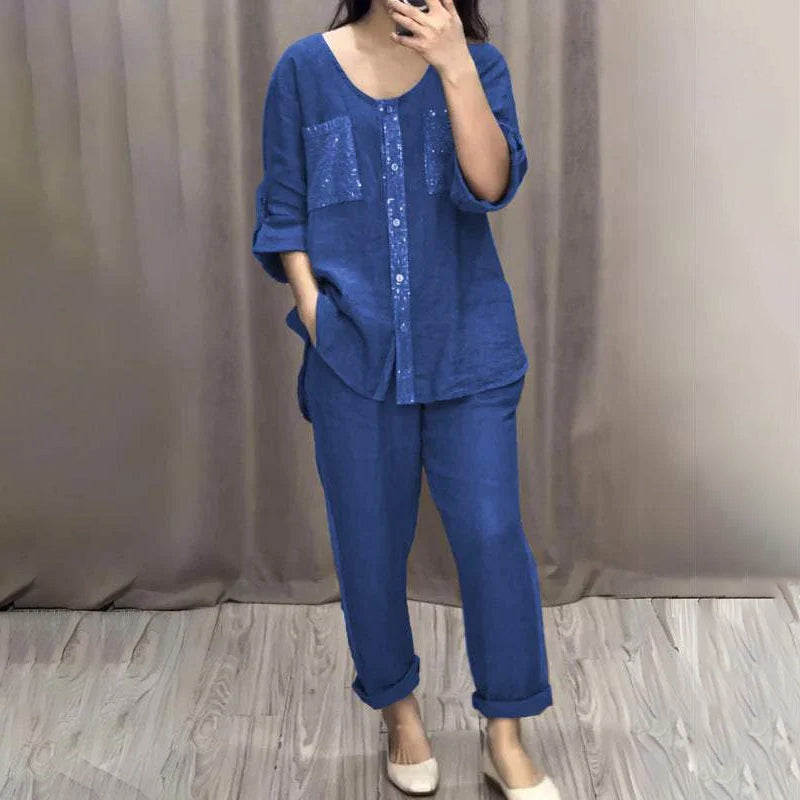 🔥✈️Aktion zum Muttertag - Kostenloser Versand🔥✈️Loose Fit Freizeit 2-Teiliges Set für Damen