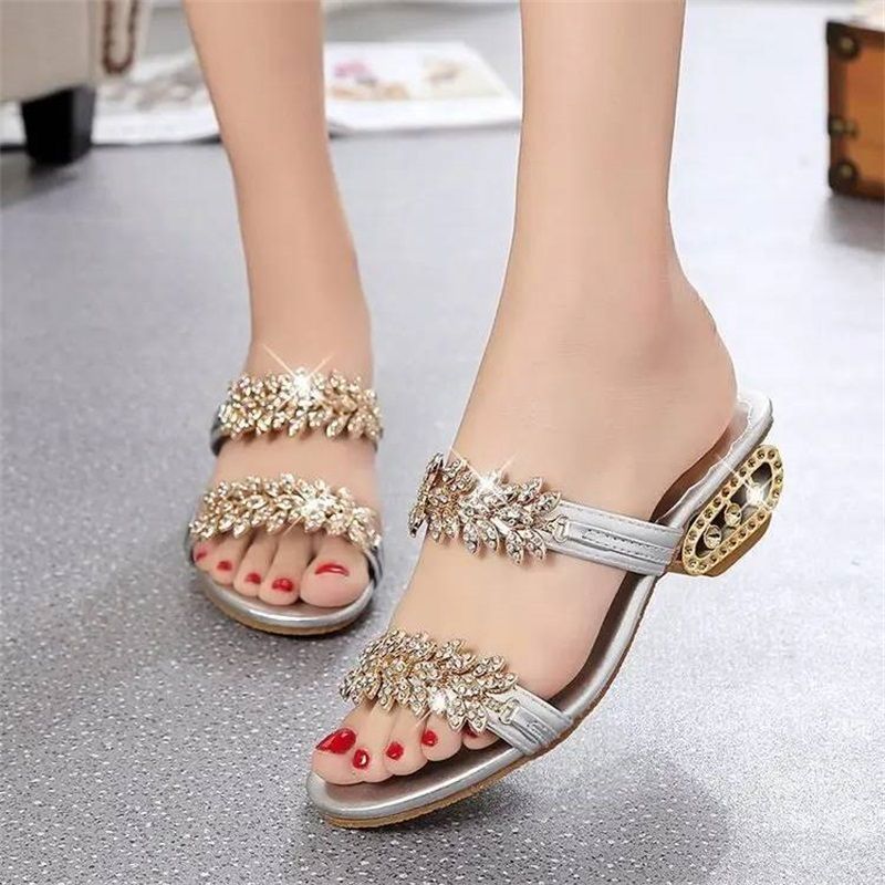 Hochwertige, modische Strass-Sandalen für Damen