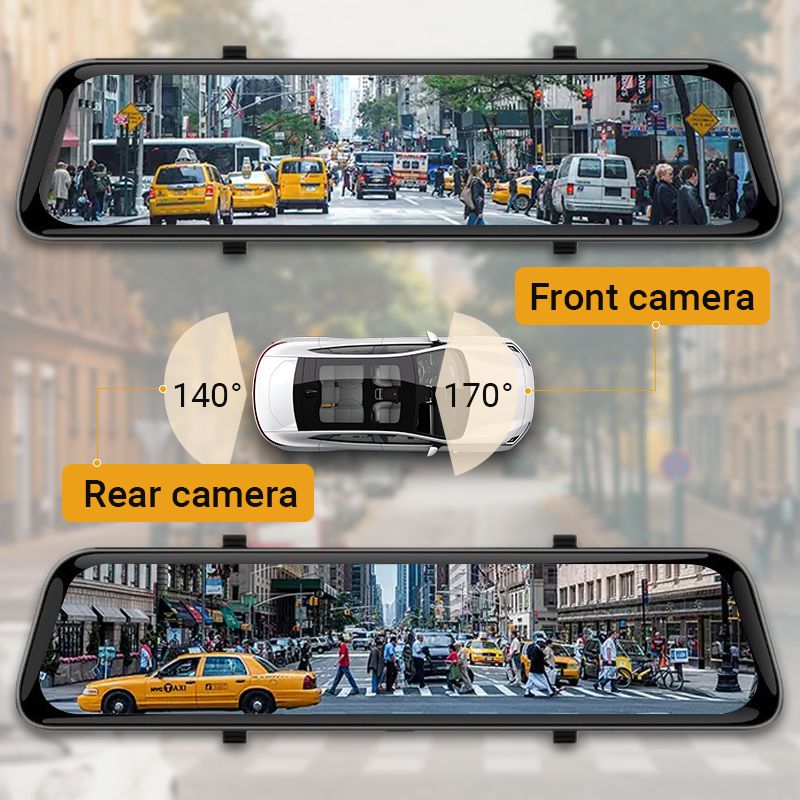 12" 4K Front- und Heck-HD Nachtsicht-Dashcam