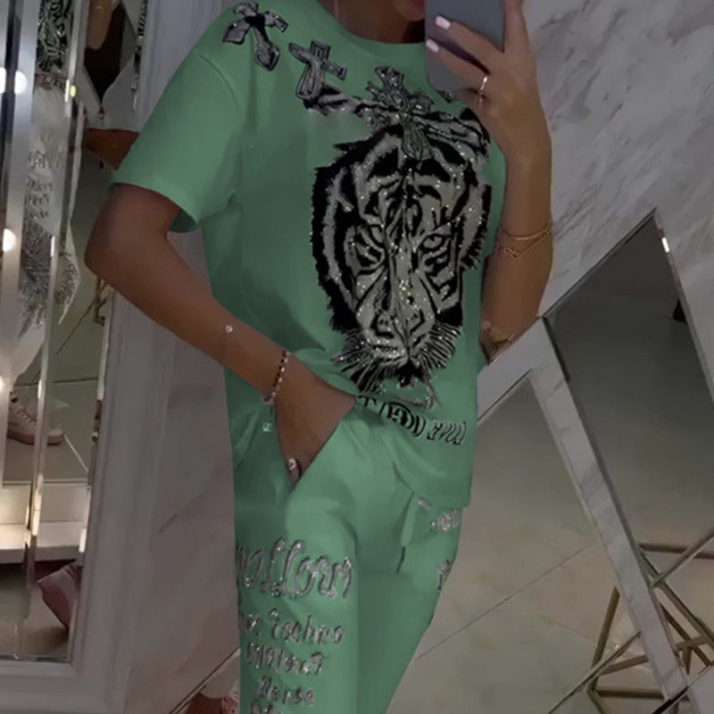 💥Mall-Jubiläumsverkauf - 49% Rabatt💥 2-teiliges Set aus lässigem Oberteil mit Kordelzug und Hose🐯