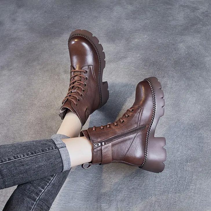 Orthopädische bequeme Damenstiefel aus Leder