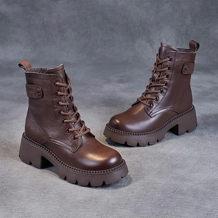 Orthopädische bequeme Damenstiefel aus Leder