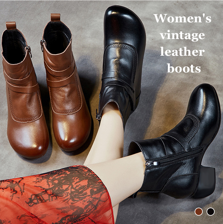 đ˘Neu fĂźr 2024 Damenstiefel retro vielseitig Leder