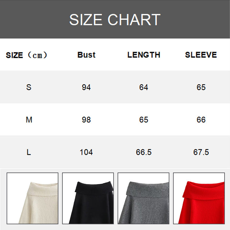 Lässiger Pullover mit langen Ärmeln und freien Schultern für Frauen
