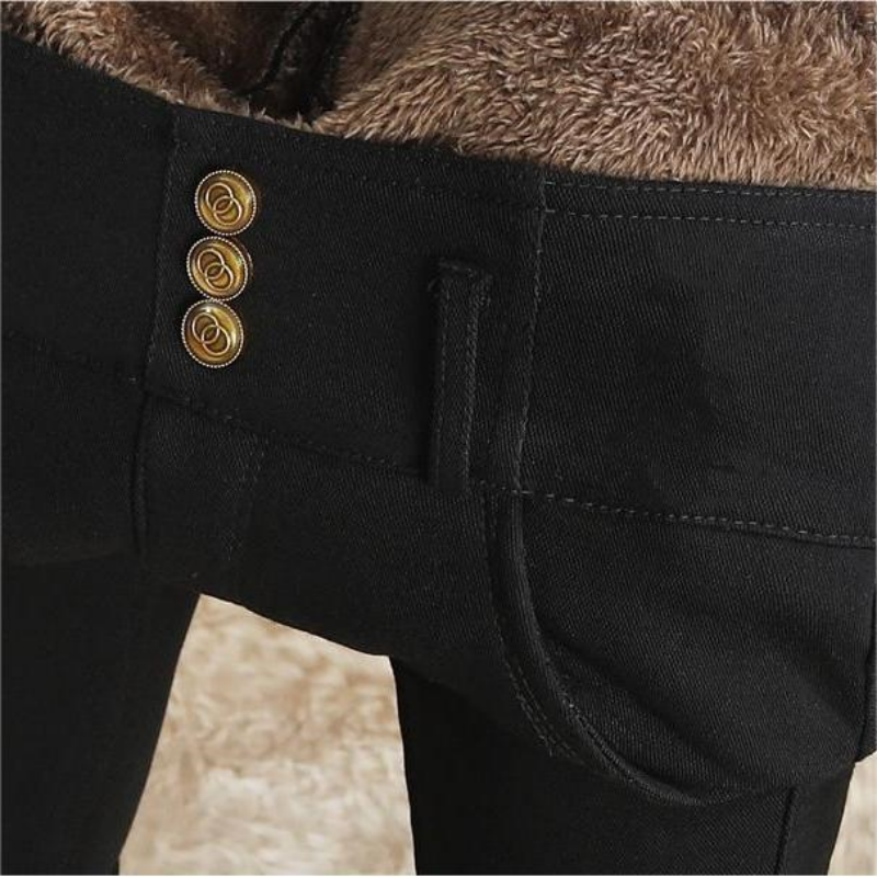 đIdeales Geschenk fĂŒr sie - Verdickte, warme, hoch taillierte, dehnbare, schwarze Skinny-Hose fĂŒr Frauen