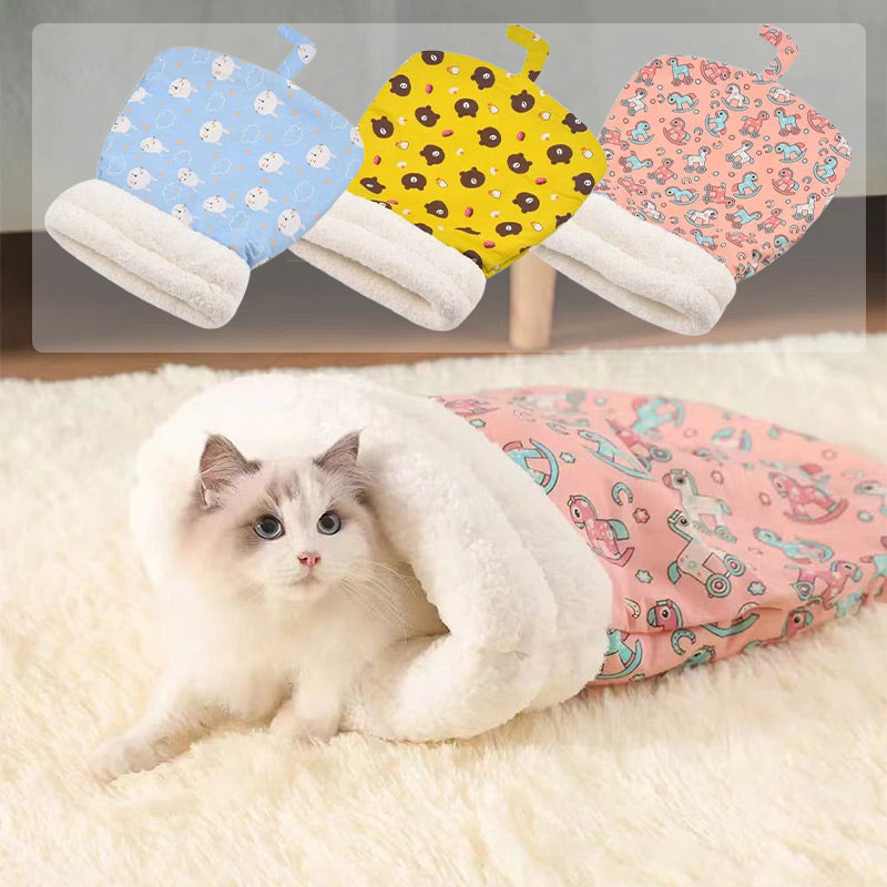 Gemütlicher Katzen-Winterschlafsack
