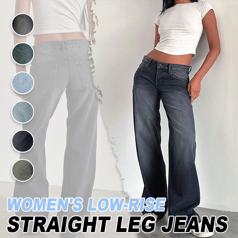 Low-Rise Straight Leg Jeans mit Taschen für Damen