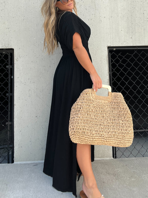 💐HEISSER VERKAUF 💗 SCHLITZ V-AUSSCHNITT MÜHELOS MAXI LANGES KLEID