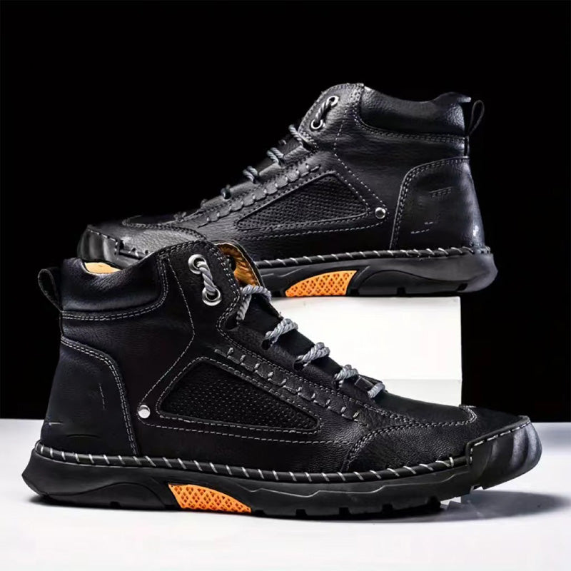 ⏳Begrenzte Zeit 50% Rabatt💥Stilvolle handgenähte Herrenstiefel mit flacher Sohle