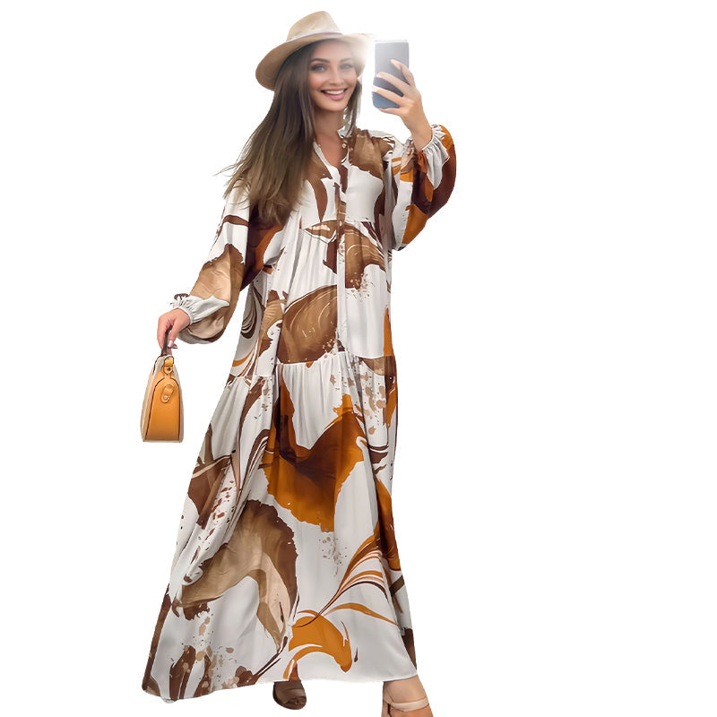 Women’s Floral V-Neck Maxi Dress